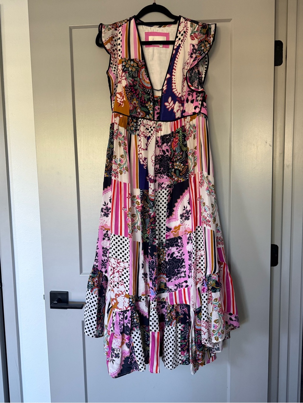 Anthropologie Ruffled Patchwork midi dress size 4 - Picture 4 of 13